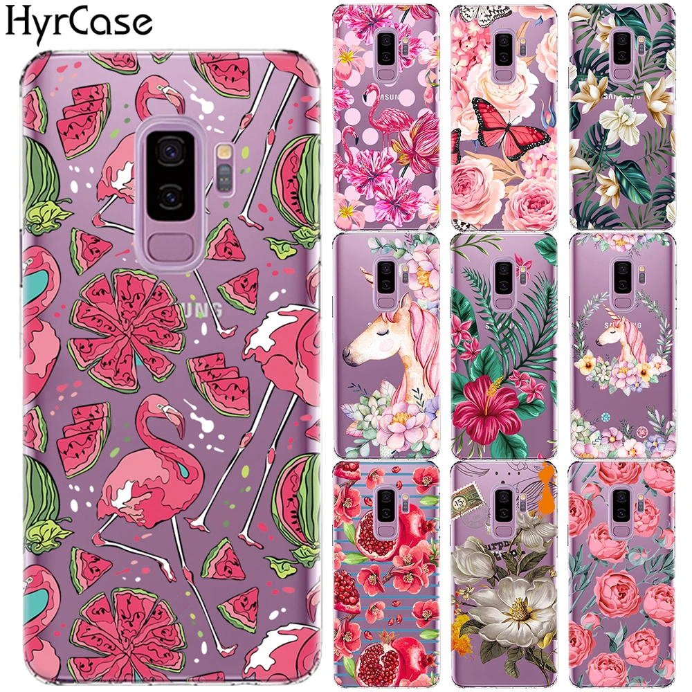 Мягкий чехол из ТПУ с изображением фламинго единорога и цветов для Samsung Galaxy S5 Mini S6