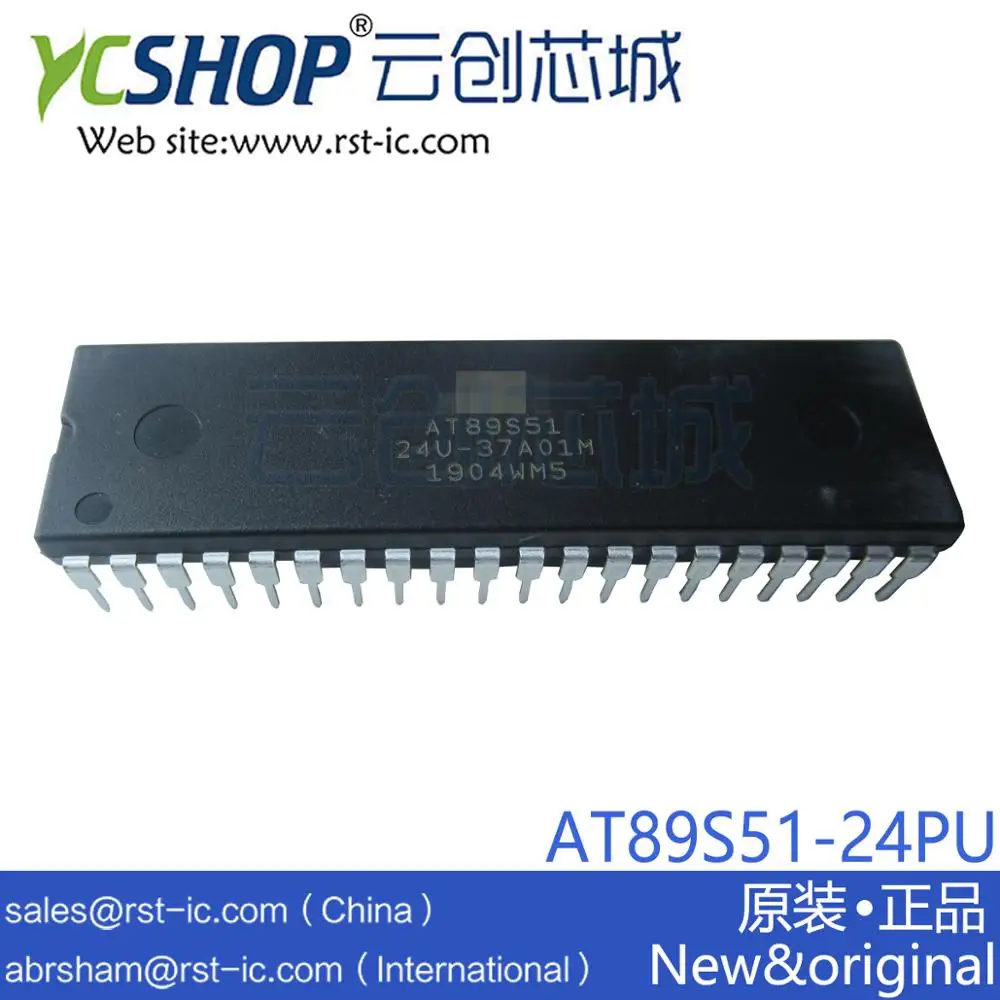 AT89S51-24PU AT89S51 AT89S51-24U DIP-40 8-бит микроконтроллеры-MCU 4kB флэш-128B Оперативная память 33 МГц