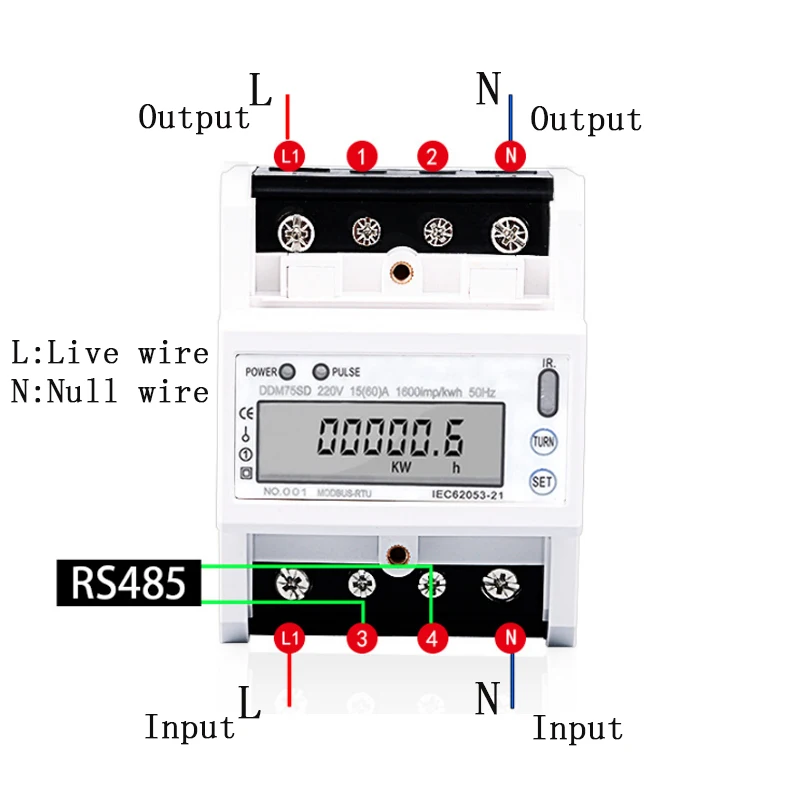 ЖК ac220V 230 V 50 Гц 60 Гц 5-80A RS485(MODBUS-RTU) удаленного счетчика функция подсветки счетчик электроэнергии Мощность метр кВтч