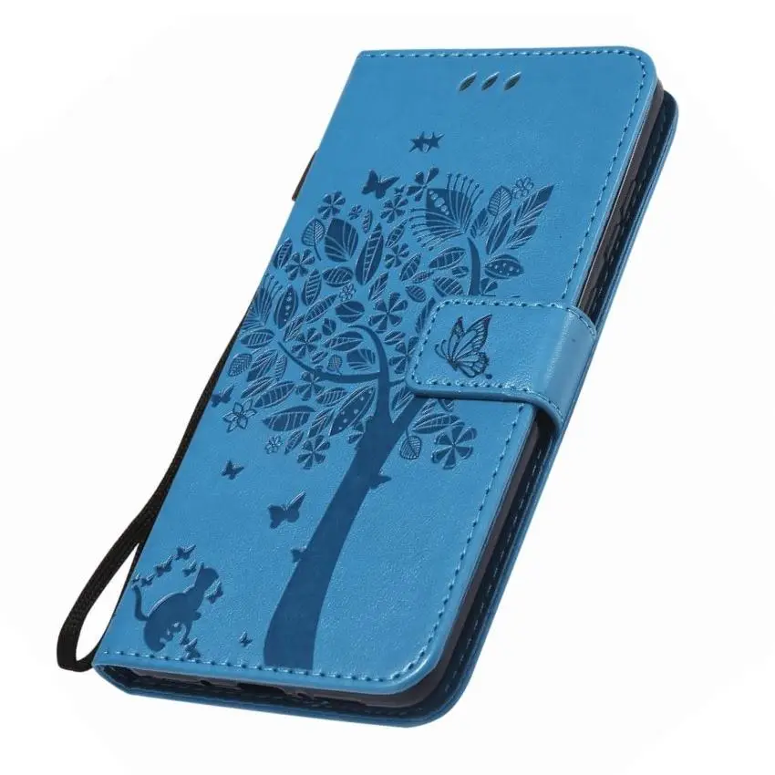 Кожаные чехлы с милым котом и деревом для Huawei P Smart 2018 P30 Pro P20 P10 Plus P9 Lite Mini P8 2017 Nova 3 3i