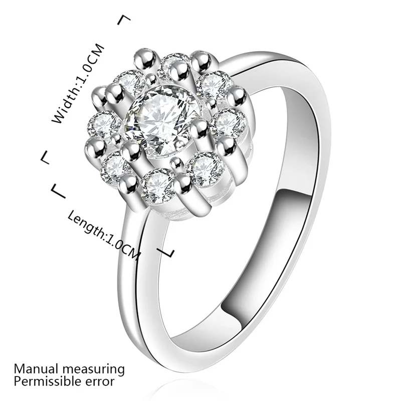 fine summer style 925 sterling silver rings 925-sterling-silver jewelry of man-made diamond wedding for women SR520 | Украшения и