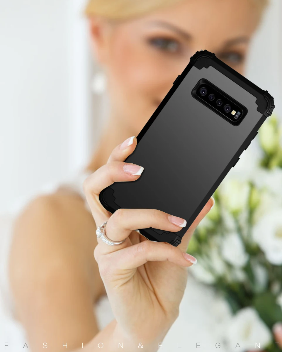 Для samsung Galaxy S10 S9 S8 Plus Note 9 чехол Полный Корпус чехол 3 в 1 Гибридный Жесткий ПК и мягкий силиконовый сверхпрочный бампер