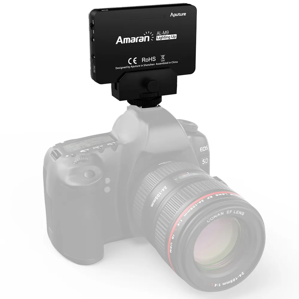 Aputure AL-M9 освещение карманный размер светодиодный CRI/TLCI 95+ 9 SMD лампы 9 ступенчатое Регулирование яркости 5500K для sony Canon Nikon камеры и т. д