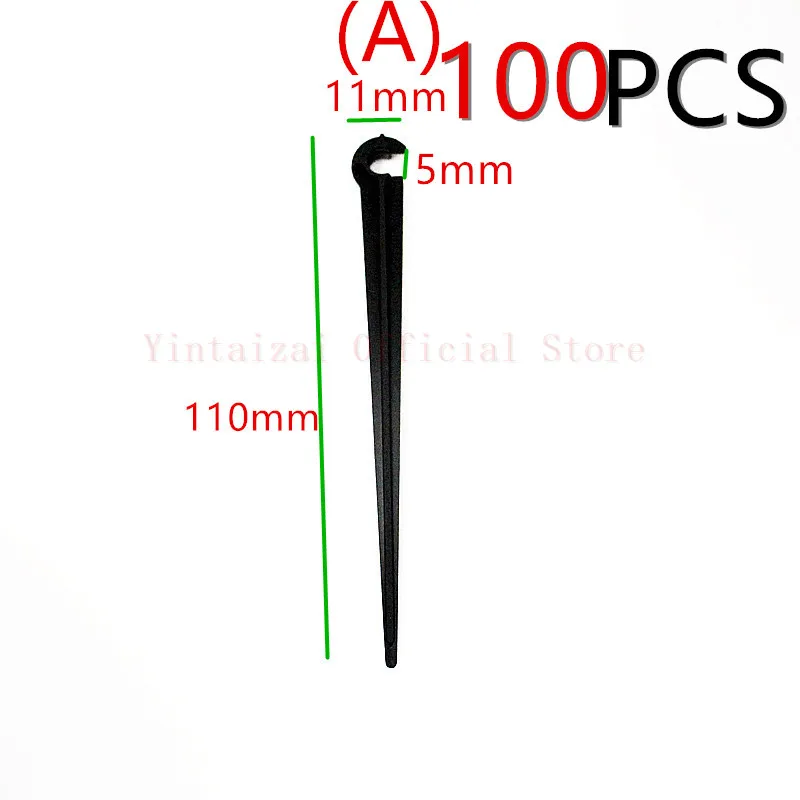 A 100pcs Fix столбы для 4/7 мм(1/4 '') Dn16 PE шланг микро капельного орошения фитинги фиксированный Поддержка эстакады кронштейн прочный крючок - Цвет: A 100pcs