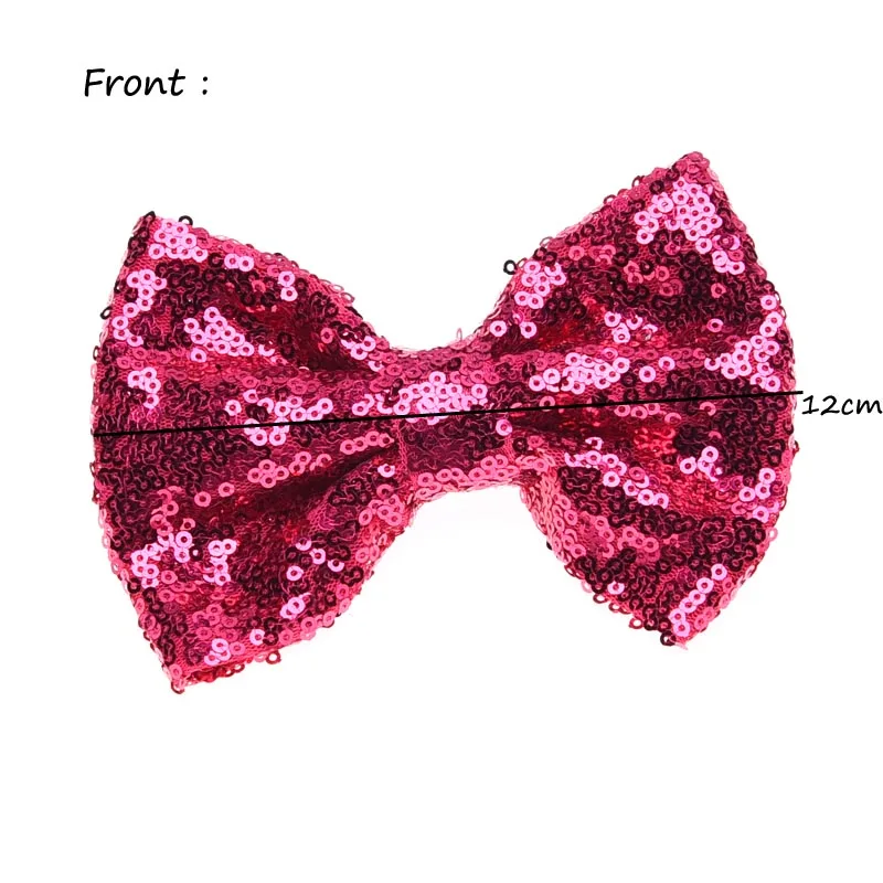 12 шт. заколки для волос с бантом и блестками|barrette for hair|glitter bowsequin hair bows |