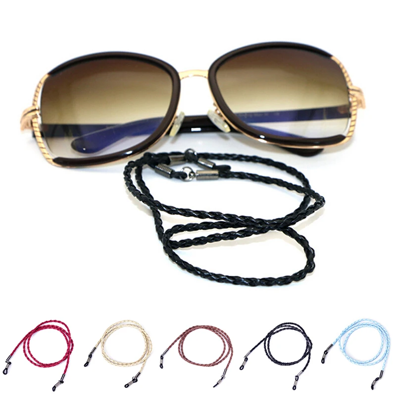 5 шт. кожаный шнурок для очков Регулируемый конец держатель красочные кожаные
