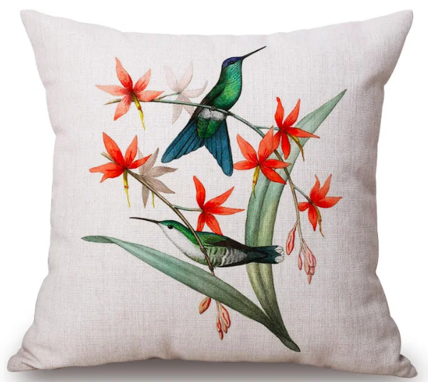 Hummingbird Наволочка на шею с цветком льняная кровать диване подушка украшение для