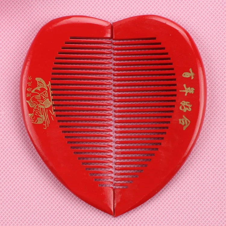 

Hair Combs Wedding Couples With A Comb Wooden Red Gift For Girl Hairbrush Female Brush Bride Hairdressing Supplies Hot Sale Sale