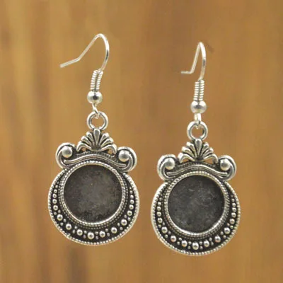 20 шт./лот 12 мм античный Серебристый Круглый Кабошон набор заготовок ободок