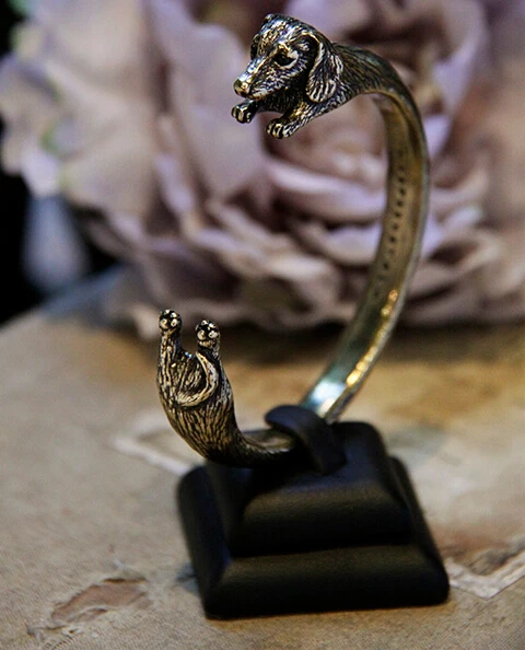 Хип-хоп стиль бохо Шикарный Браслет такса ретро животное браслет девушка подарок