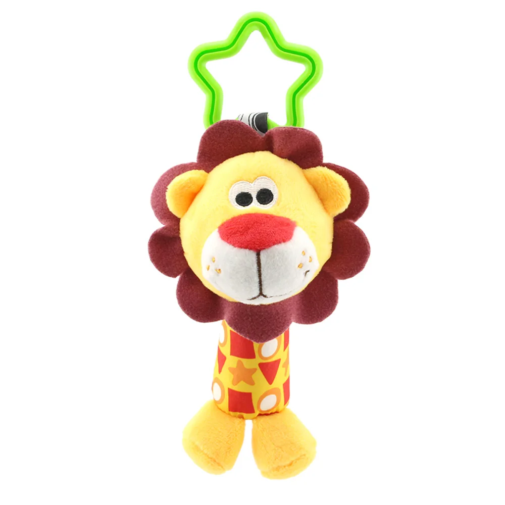 Lion Подвесная плюшевая детская игрушка, погремушка, прекрасный мультяшный Колокольчик для животных, аксессуары для детской коляски, игрушки для малышей, 6 стилей, Лев, олень, слон - Цвет: Lion