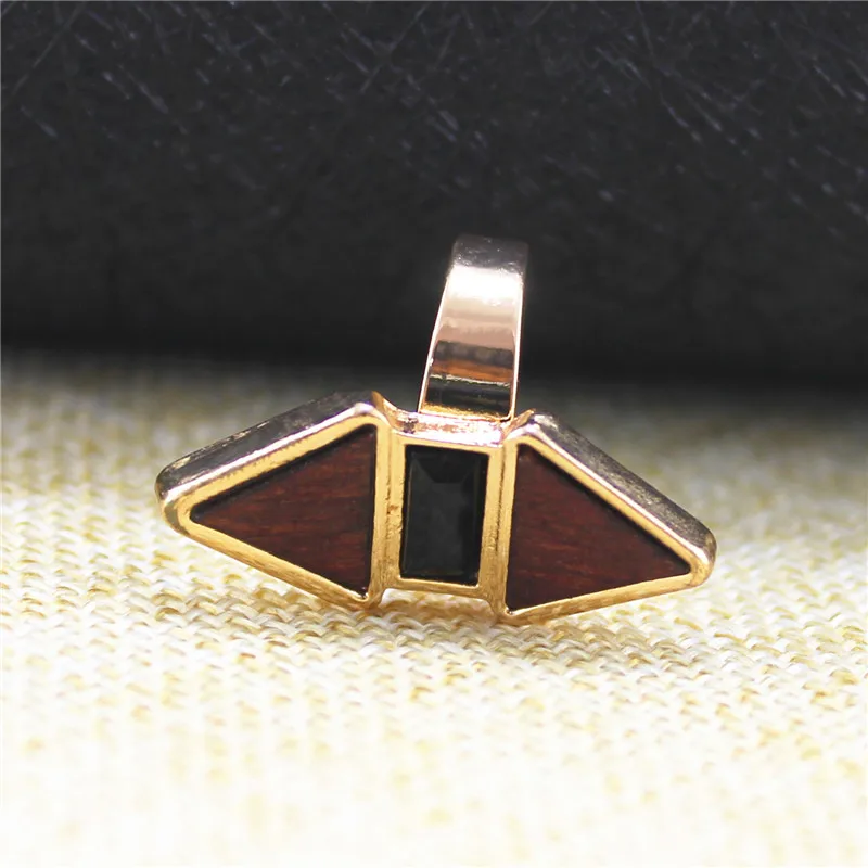 ENZE коричневый треугольник из древесины геометрический цинкового сплава