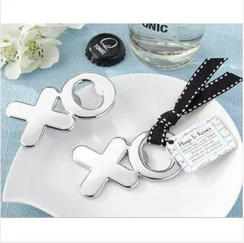

200pcs/lot wedding favor and giveaways for guest -- "Hugs & Kisses from Mr. & Mrs"Chrome XO Bottle Opener party souvenir gift