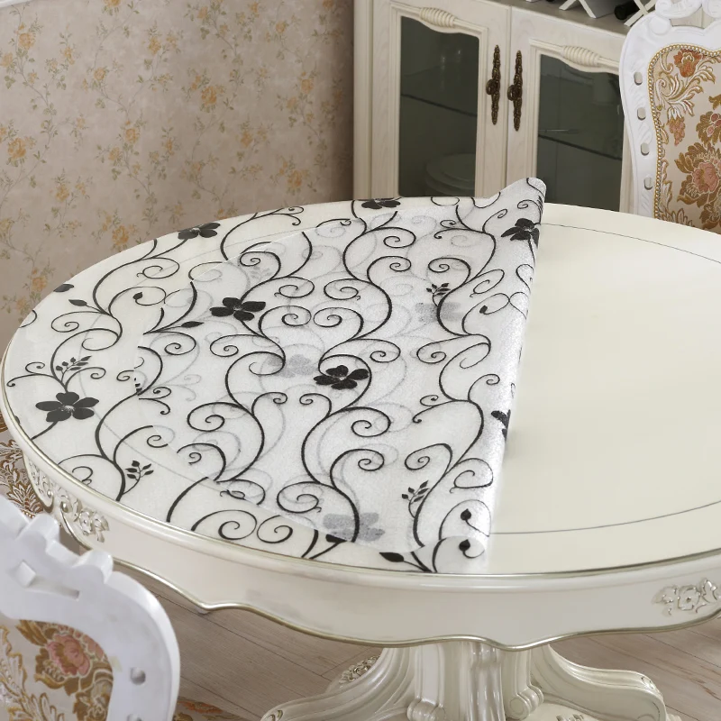 Мягкая прозрачная круглая скатерть из ПВХ водонепроницаемые вечерние столовые