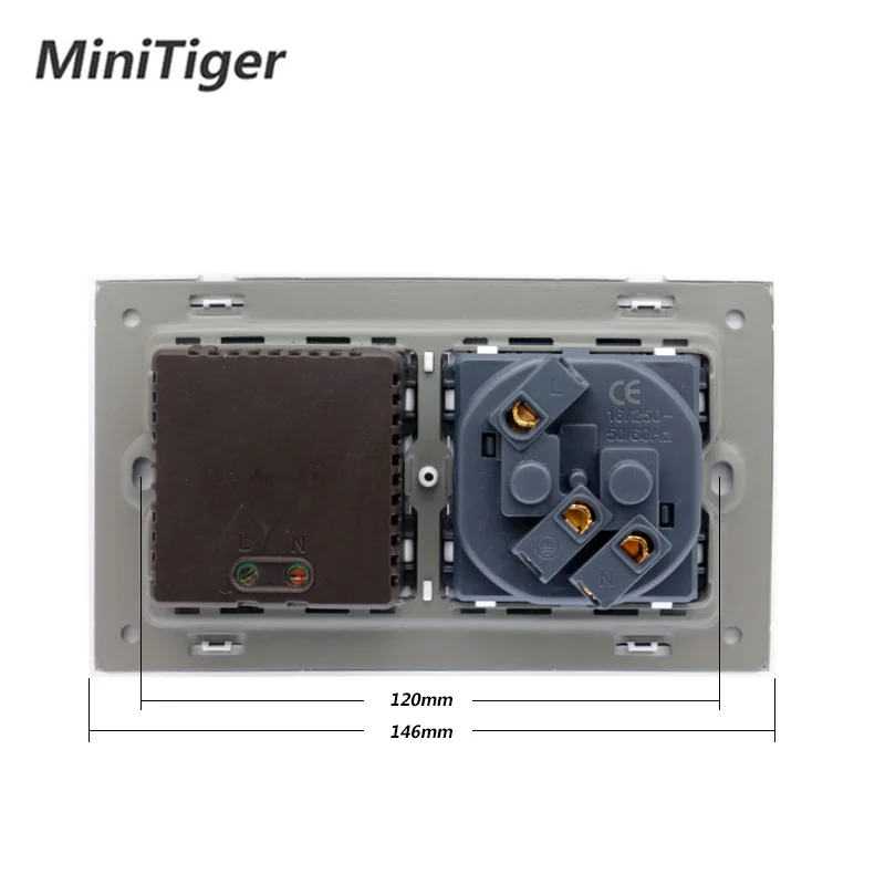 Настенная розетка Minitiger стандарт ЕС с двойным USB-разъемом интеллектуальный