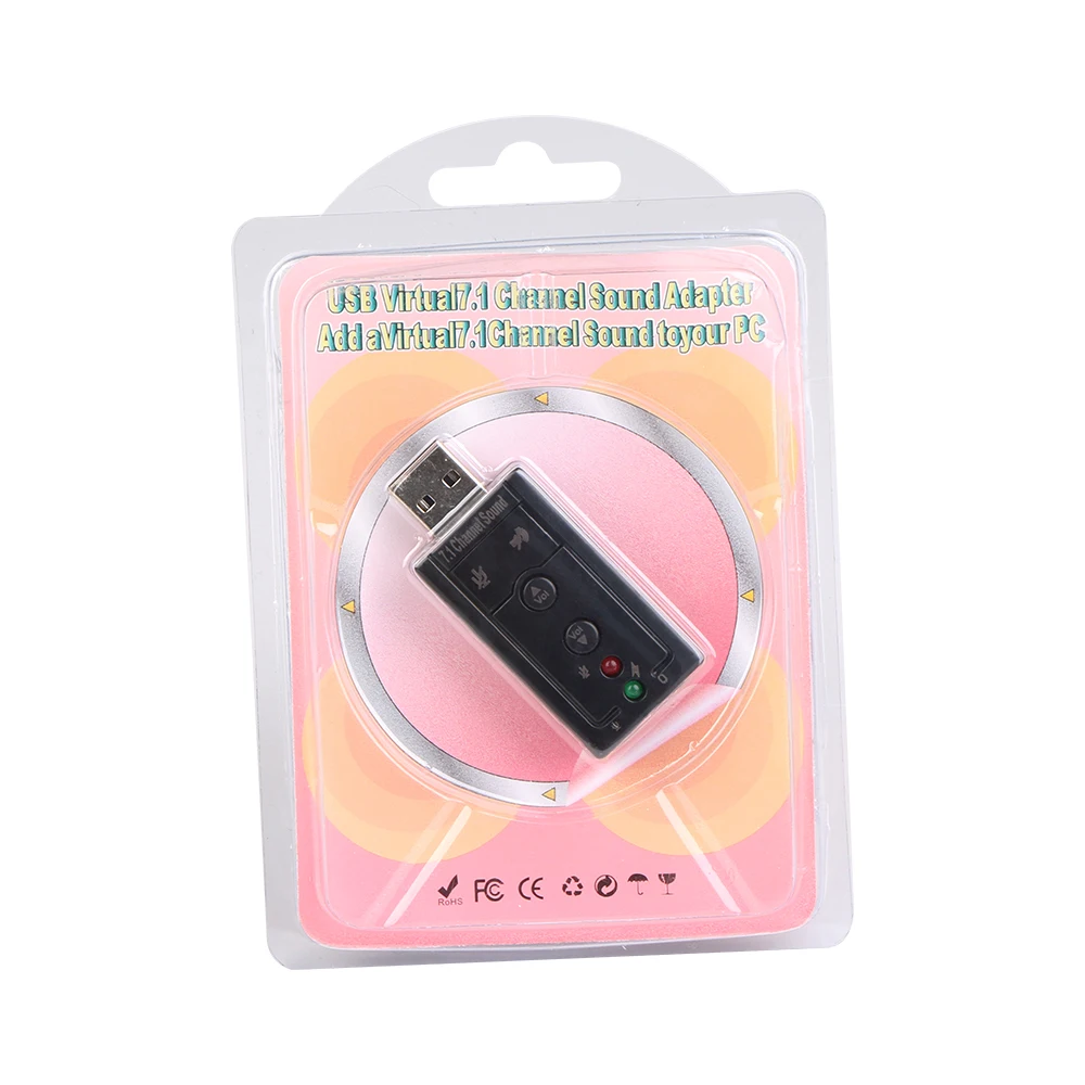 Colohas внешняя звуковая карта USB 2 0 Виртуальный 7 1 канальный аудио адаптер Xear 3D
