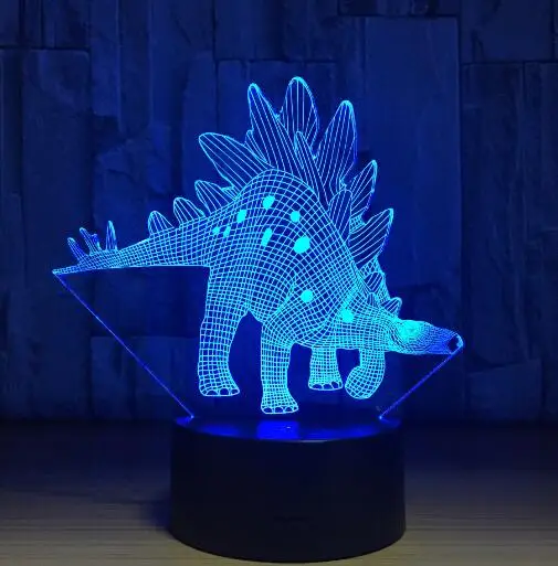Dinosaur 5 Детская лампа, светодиодный светильник с динозавром, 7 цветов, лампа для украшения, детский подарок, ночник, Спящая лава, лампа, праздничный светильник, подарки для мальчиков - Испускаемый цвет: Dinosaur 5