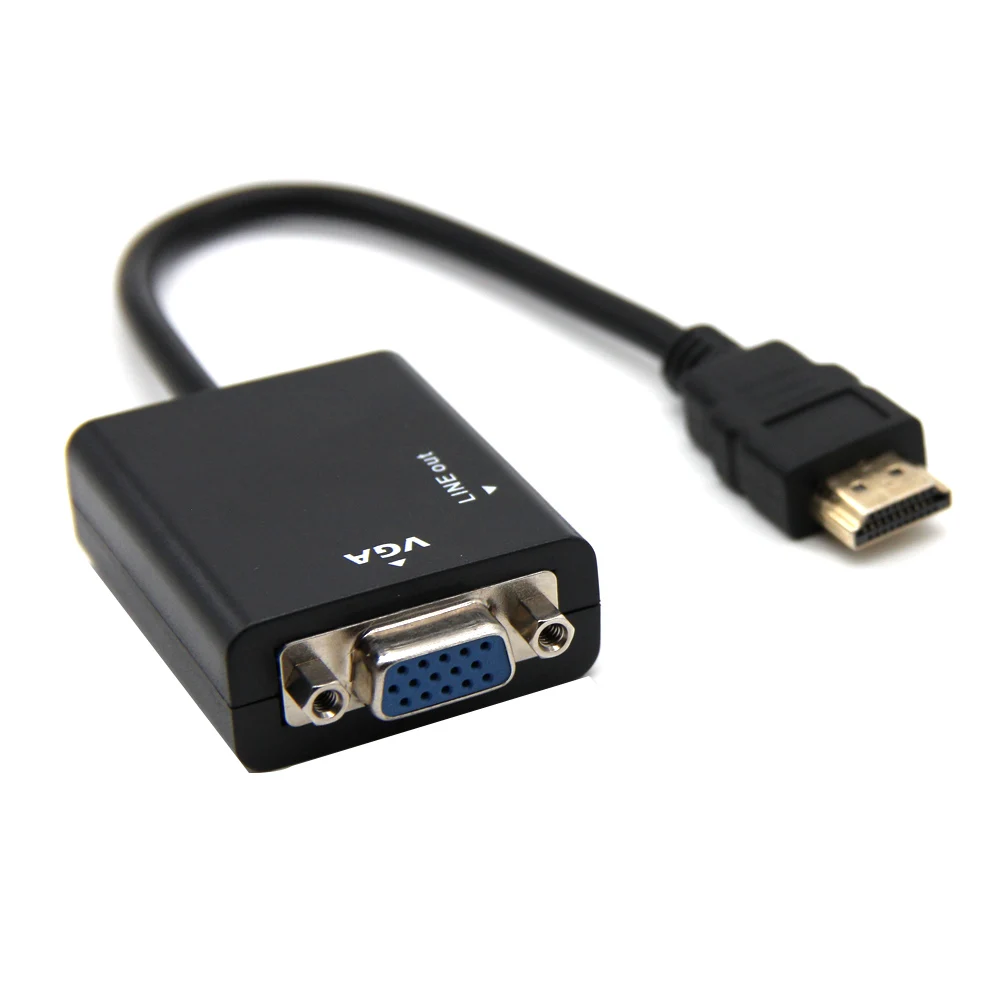 HDMI-совместимый штекер на VGA с аудио HDCable адаптер преобразователя 1080P цифровой-мини