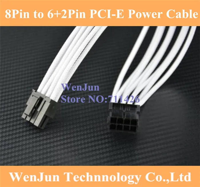Премиум рукавами UL 1007 18AWG 8 Pin до 6 + 2 PCI-E папа-мама удлинитель питания-белый |