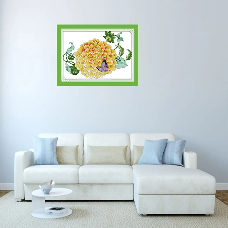 Dielianhua small plant flowers handmade diy sewing embroidery cross stitch kit needlework peony and butterfly paintings | Дом и сад