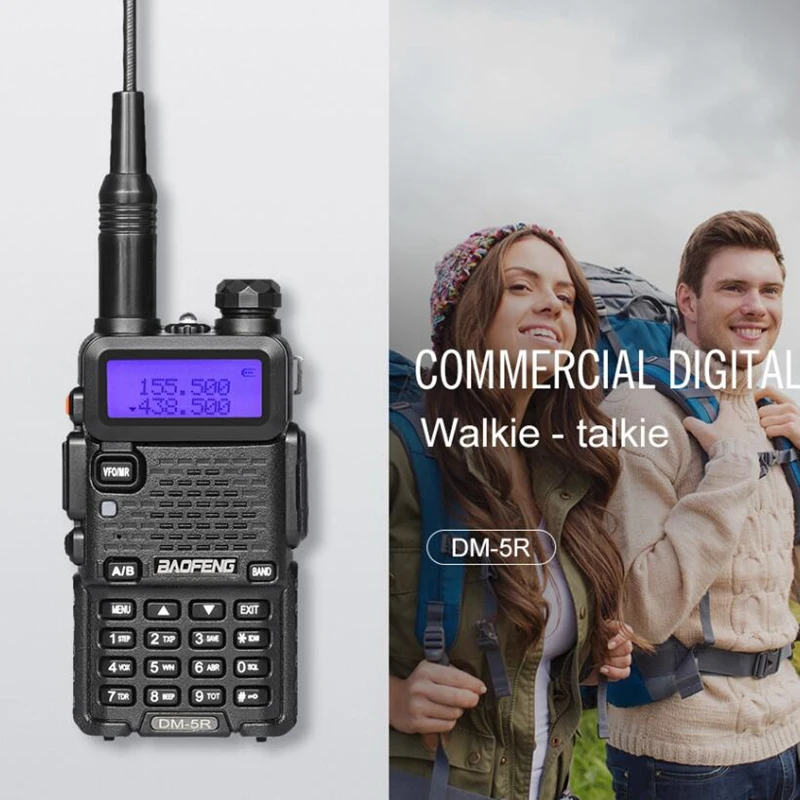 DMR радио DM 5R двухдиапазонный VHF и UHF 136 174 МГц 400 480 2000 мАч литий ионная батарея