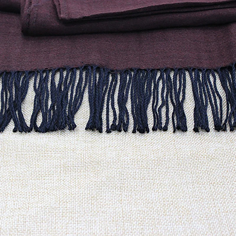 Классический коричневый шарф для женщин и мужчин мягкий теплый хлопковый зимний