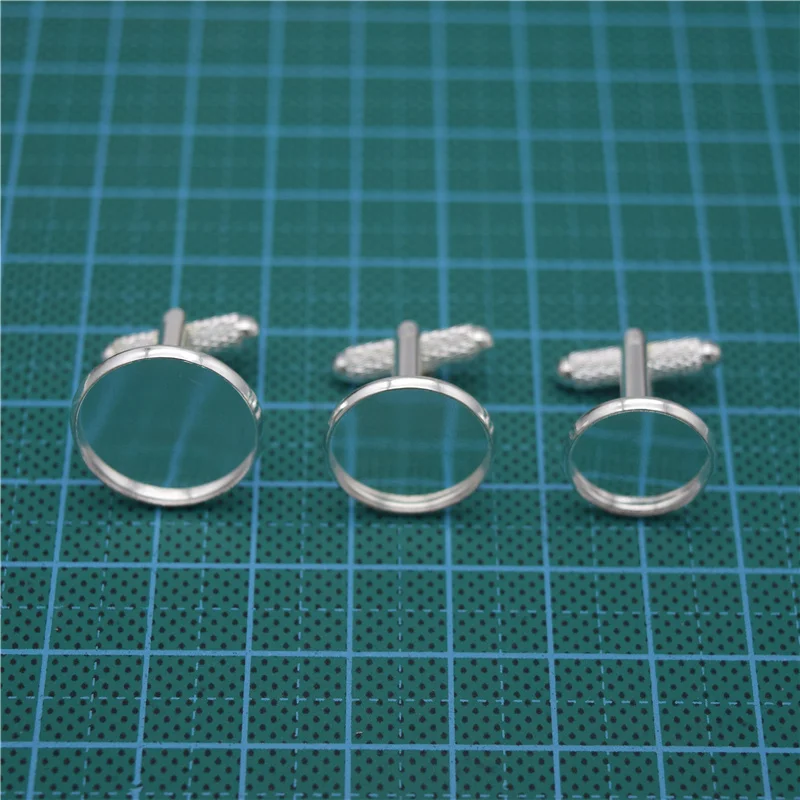 50 шт. медные металлические серебристые запонки с круглым ободком DIY аксессуары