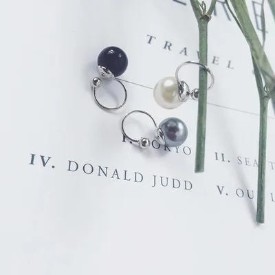 2021 Аретес Бринко Хан Издание модного чувства жемчужины E877 Сингл Пакет Clevis Кость ушной без прокола серьги женщина Оптовая продажа.