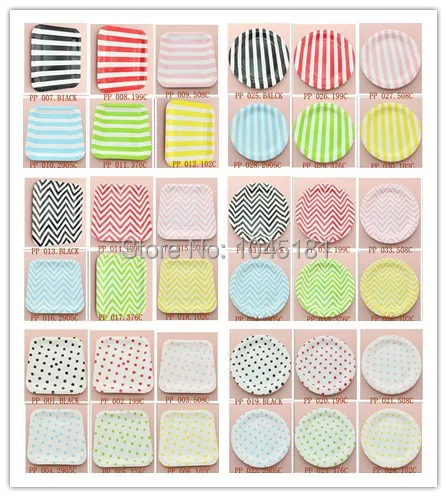 Бесплатная доставка 3000 шт./лот Желтые красные синие розовые бумажные тарелки для