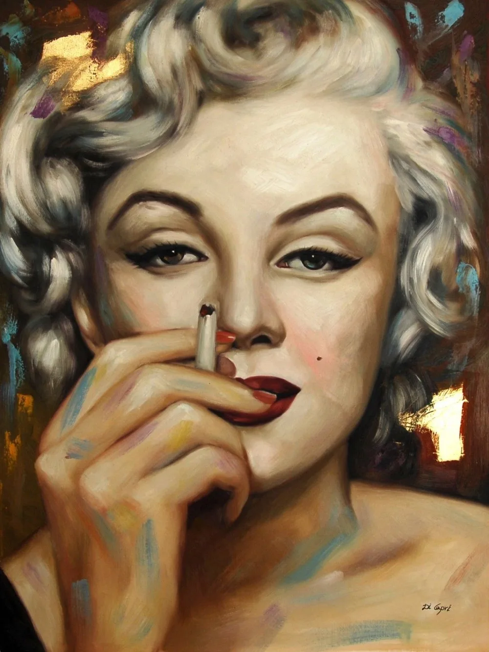 

100% Handmade ORIGINAL OIL PAINTING CANVAS MARILYN MONROE PORTRAIT