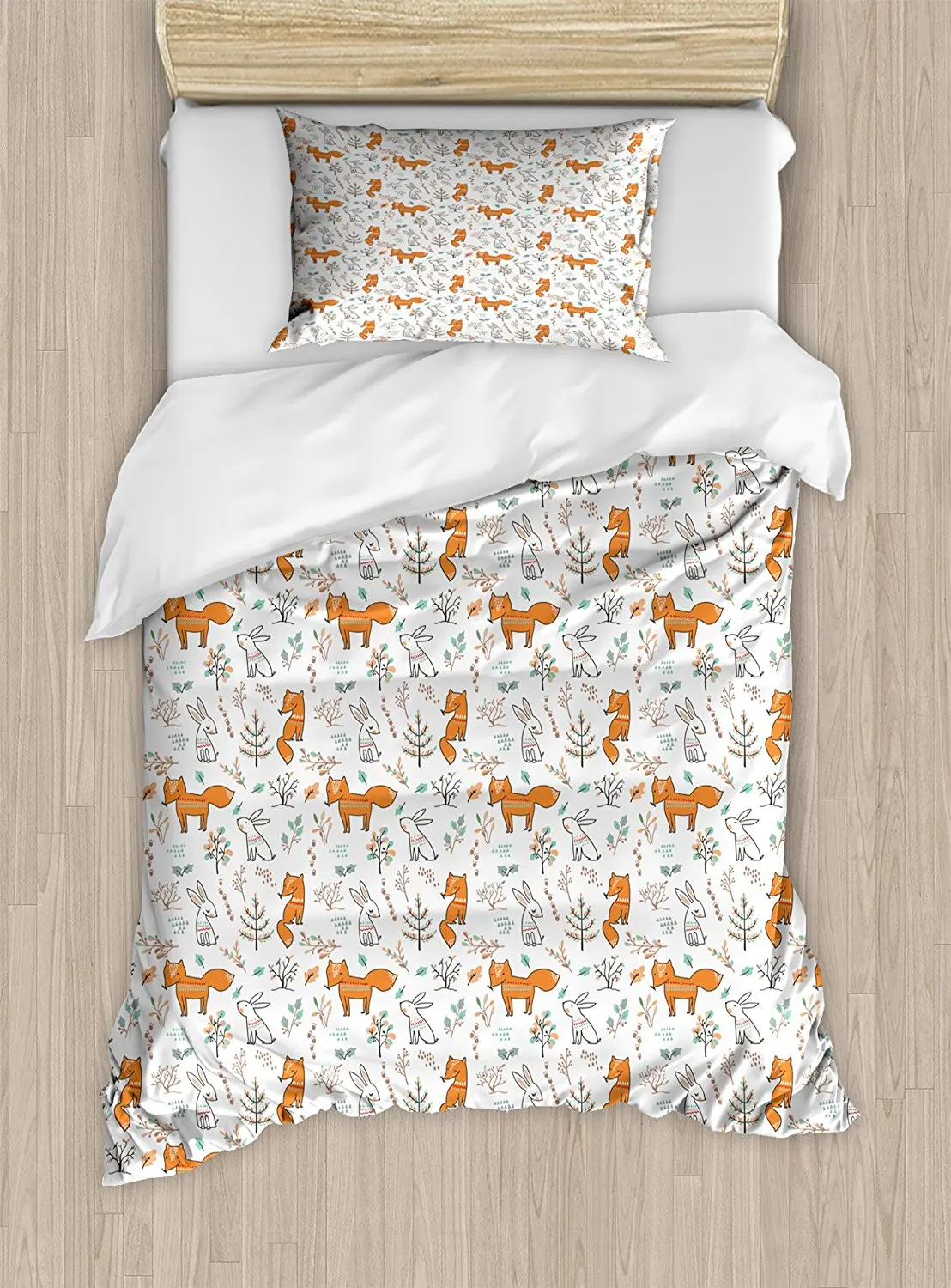 Doodle постельное белье Мягкие лисьего и кроличьего листья папоротника Paw