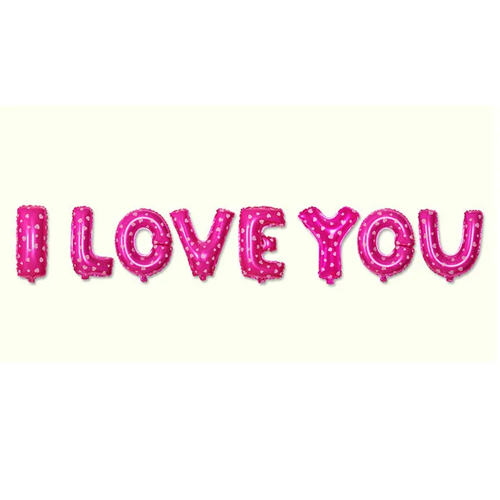I Love You H18 13 шт письма с поздравлениями с днем рождения воздушные шары набор вечерние принадлежности шары ко дню рождения набор детский душ с днем рождения шары буквы алфавита - Цвет: I Love You H18