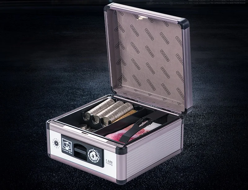 Ящик для наличных денег с лотком сейф металлическим замком блокировочная