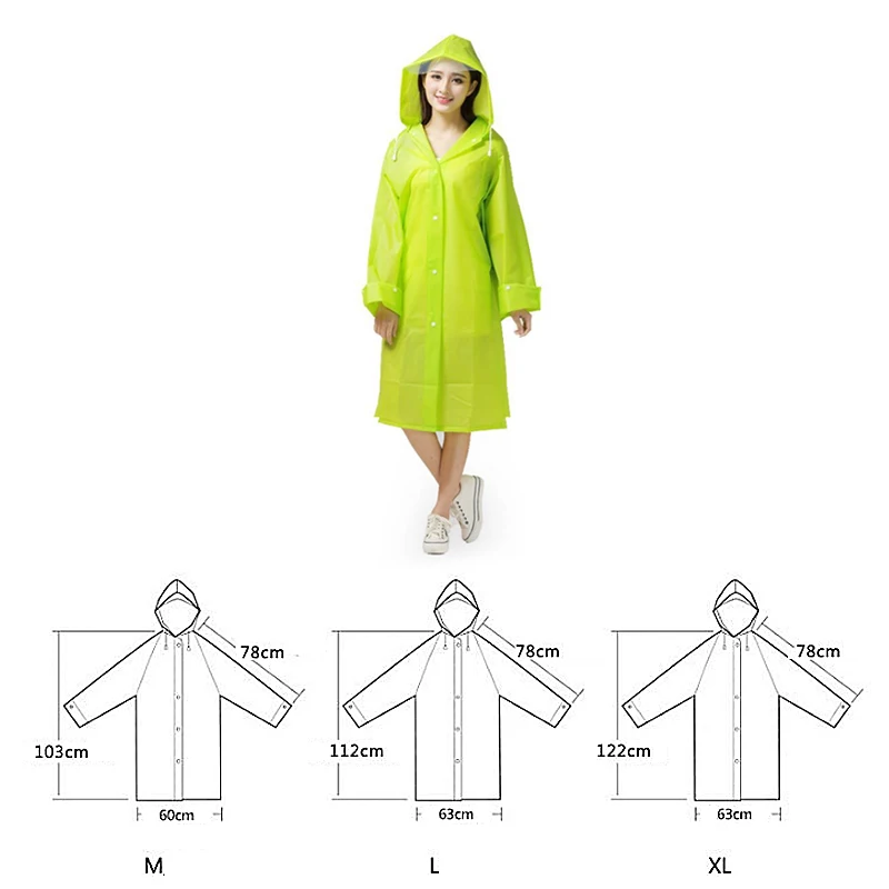 Модные EVA прозрачный водостойкий женский Дождевик Пончо ветрозащитные дождевик