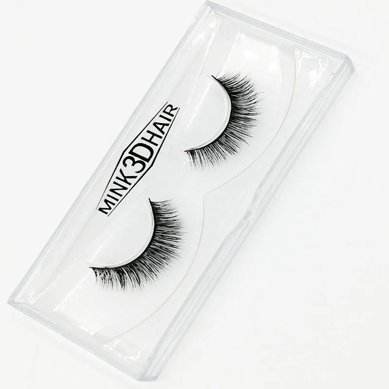 1 Pair New 100% Mink Hair False Eyelashes Hand-made Plastic Cotton Thread Stalk Eyelash Eye Makeup Tool | Красота и здоровье