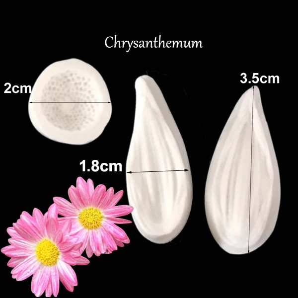 Chrysanthemum 29 большой пион роза тюльпан Орхидея цветок лепесток Veiner силиконовые формы украшения торта инструменты, Gumpaste Sugarcraft помадка плесень C337 - Цвет: Chrysanthemum