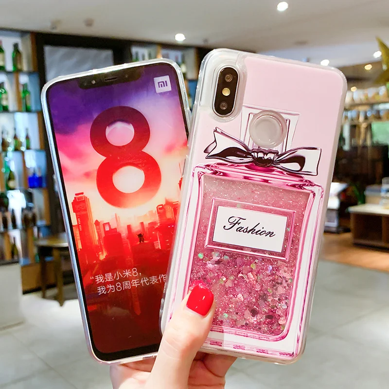 Чехол для телефона с жидким зыбучим песком Xiaomi Redmi Note 5 Pro Mi 8 блестящий чехол