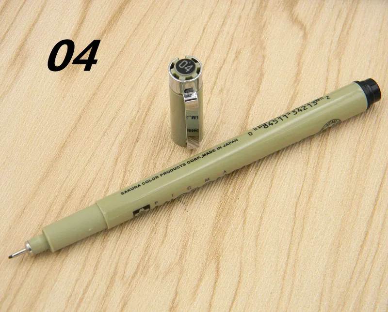 Pigma Micron sakura, графический дизайн, ручка finliner 005 01 02 03 04 05 08, ручка, кисть для рисования, художественные маркеры - Цвет: 04