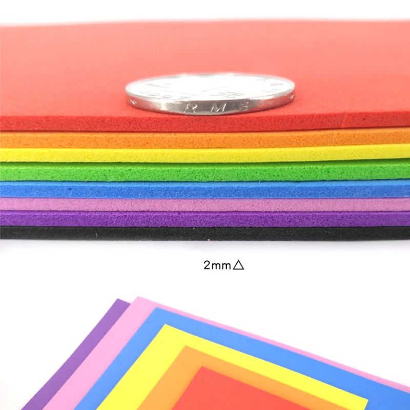 10 Sheets 20x30cm 2mm EVA Foam Paper Sponge Paper Arts and Crafts For Kids Kindergarten Toys DIY Handmade Craft Accessories