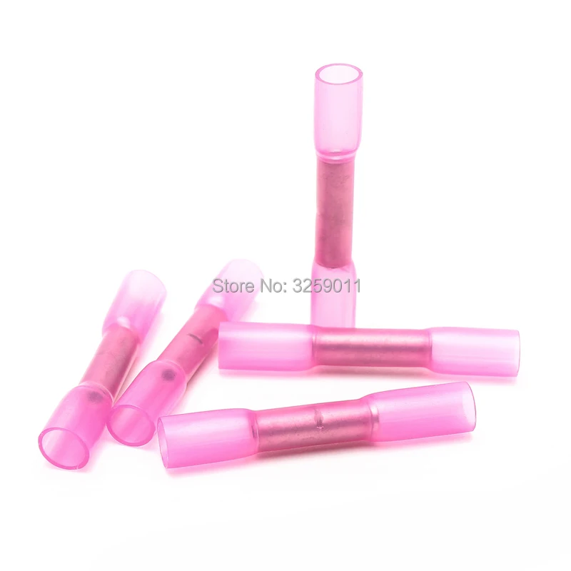 

100PCS Heat Shrink Crimp Connectors BHT 1.25 22-16 AWG Auto Waterproof Butt Connector Electrical Wire Splice Terminals Wholesale