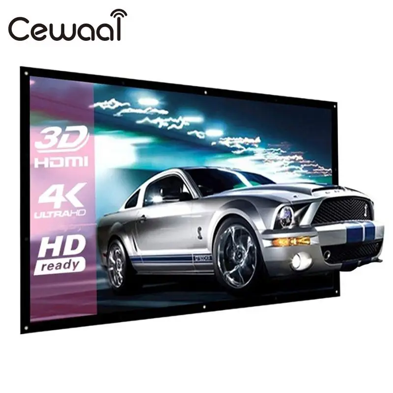 Cewaal Мягкий Складной 270*150 см 120 дюймов 16:9 легкий полиэстер видео проекционный