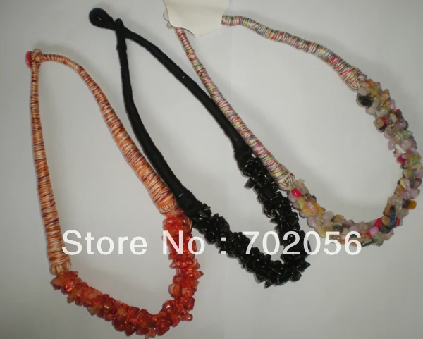 Роскошные нитки струны каменное ожерелье модные ювелирные изделия 12 шт./лот #3396