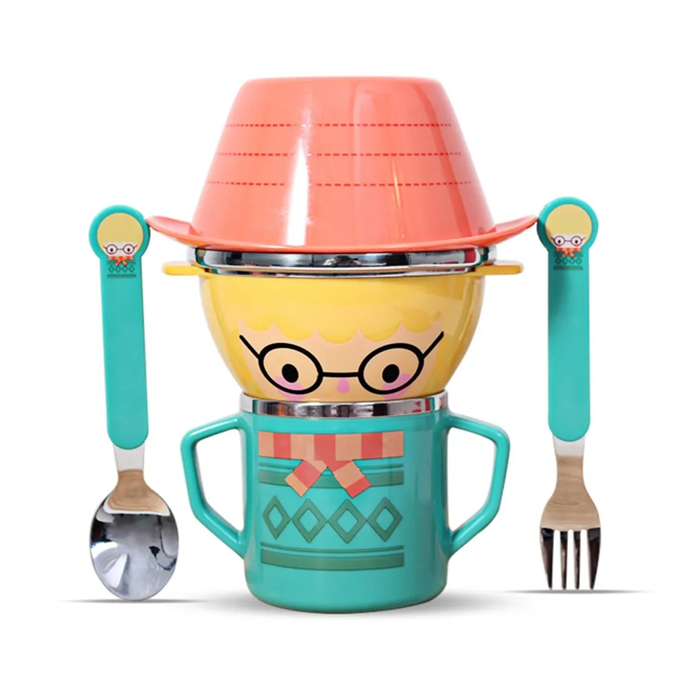 Mambobaby 5 шт. Детские тарелки чашка наборы милый мультфильм кормление столовая