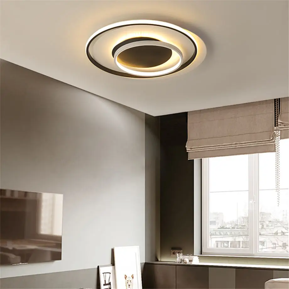 Современная акриловая алюминиевая круглая потолочная лампа в скандинавском