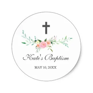 3.8cm Sweet Floral Baptism Sticker | Дом и сад