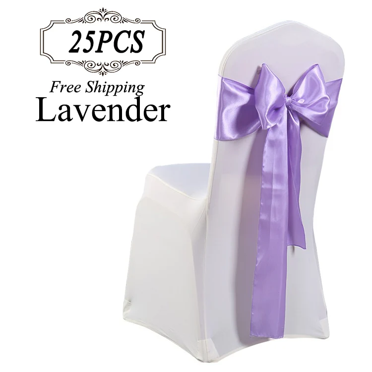 Бесплатная доставка 25 шт. необычные красивые атласные стулья с поясом для свадеб