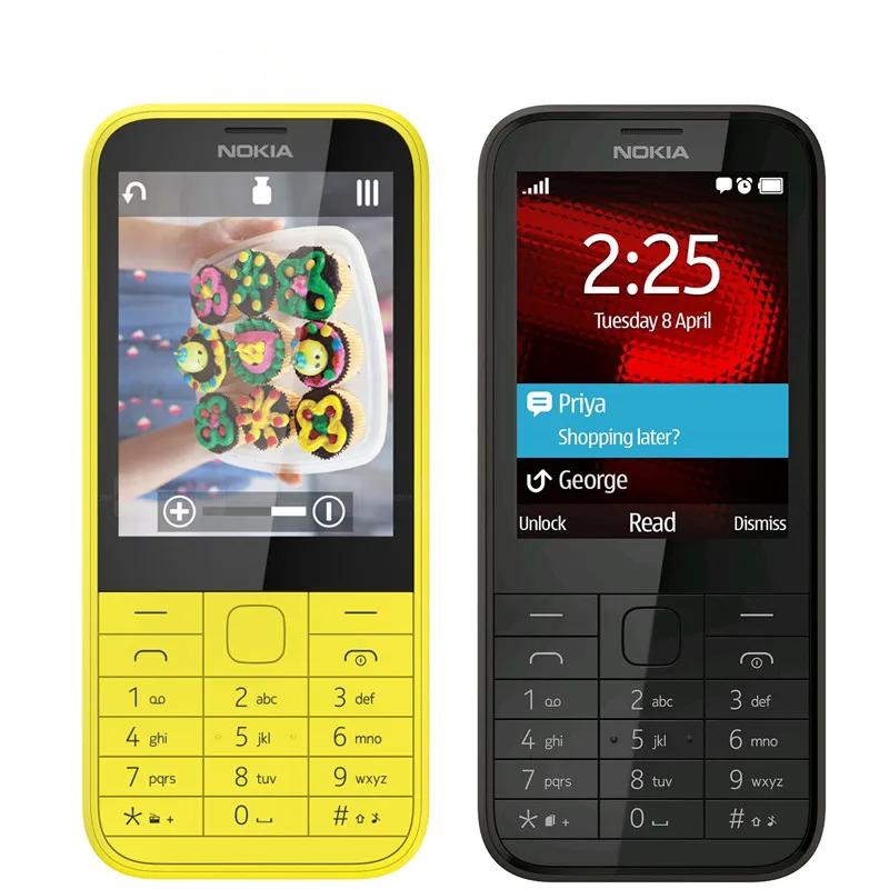 Оригинальный разблокированный мобильный телефон Nokia 225 с одним ядром экраном 2 8