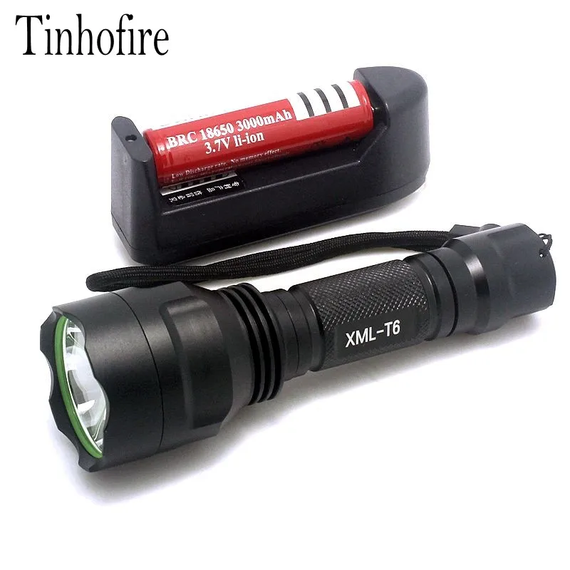 Tinhofire C8 2000 люмен XM L XML T6 светодиодный фонарик для охоты 5 режимов светильник онарь