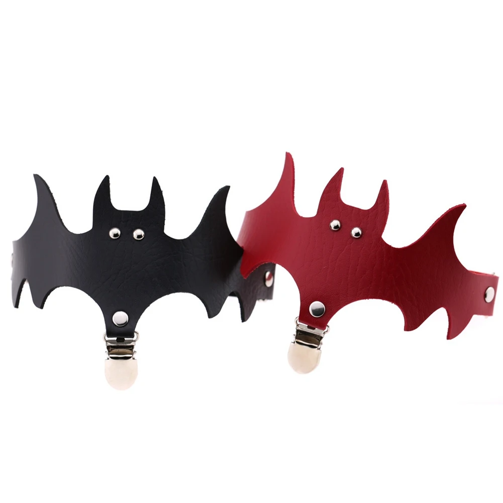 

Women Bat Wings PU Leather Choker Garter Belt Leg Ring Clip Halloween Decor Accessories LXH