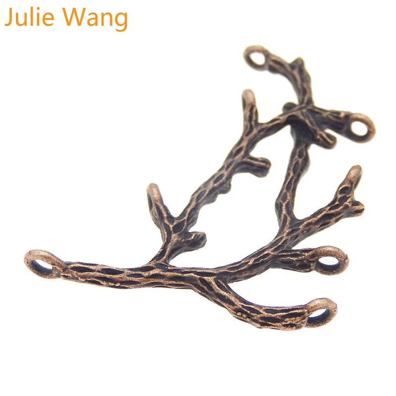 Julie Wang 5 шт. красные медные украшения мини ветви Форма Подвеска ручной работы